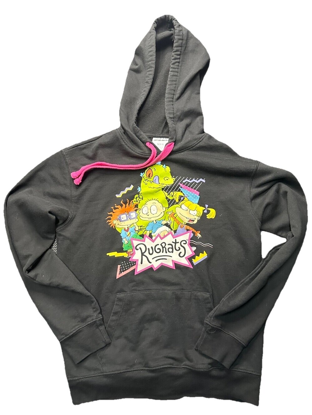 Rugrats Hoodie Nickelodeon Reptar Graphic Youth Small 3-5 Black Pink
